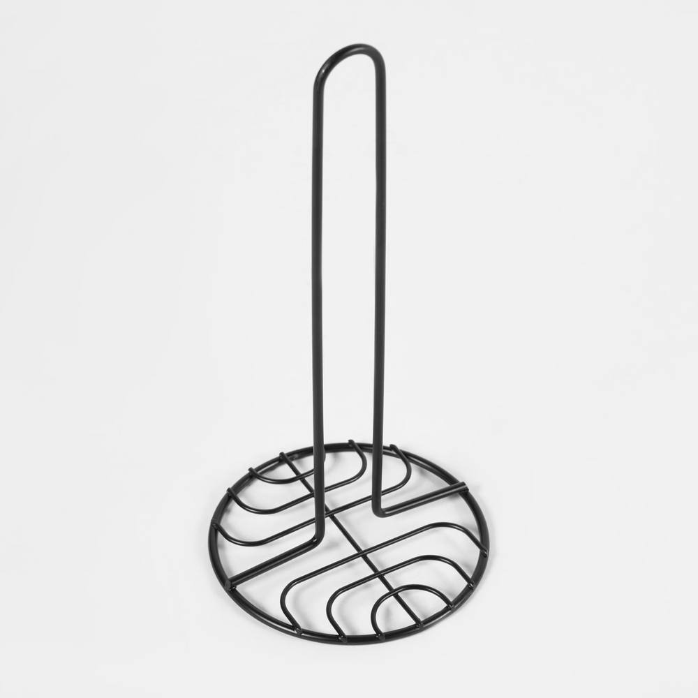 OHS Matte Black Kitchen Roll Holder Paper Towel Freestanding Non Slip