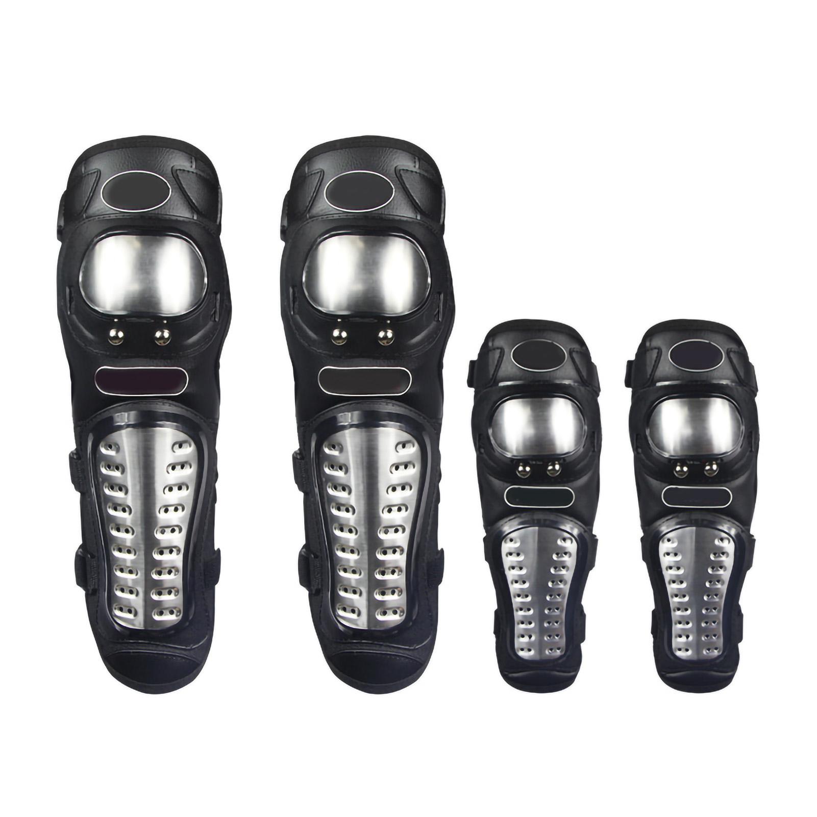 ZEBLAZE Motorcycle Protective Gear Set Stainless Steel Knee Pads Elbow Guards for Motocross ATV Mountain One Size