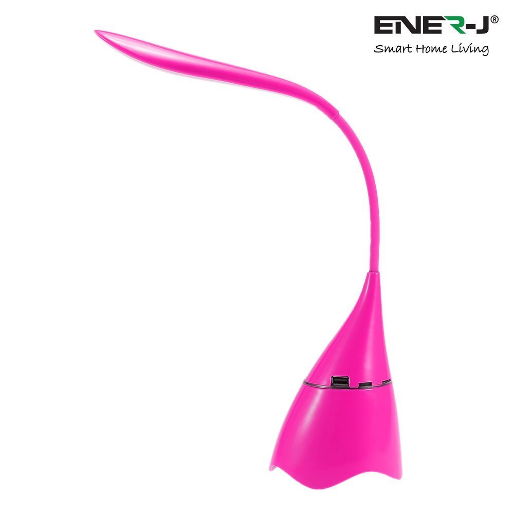 Ener-J LED Desk Lamp with Bluetooth Speaker - Pink