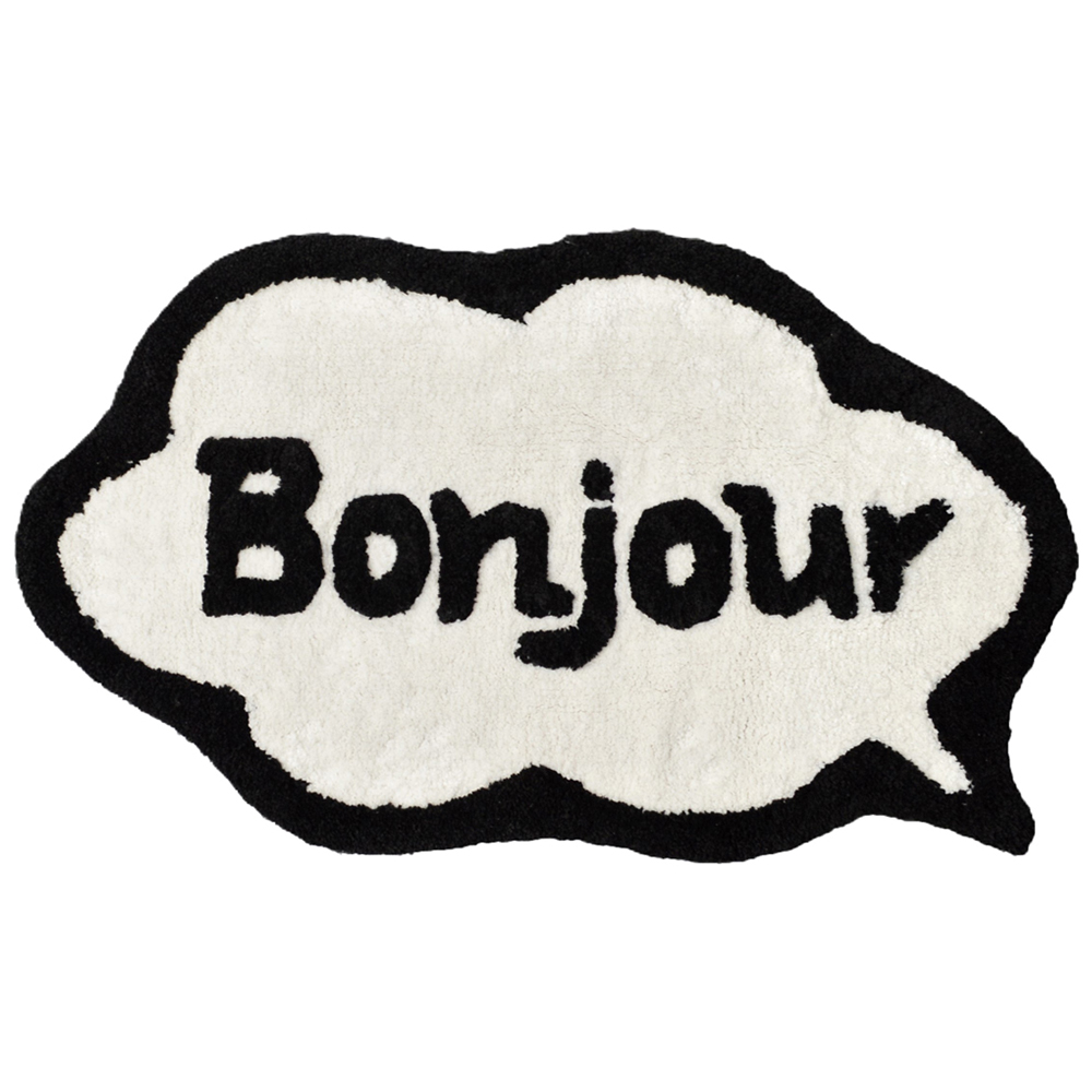 Mooky Mats Bonjour Slogan Bath Mat