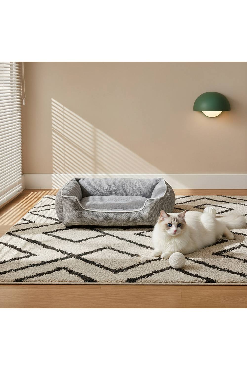 Living And Home Grey Soft Plush Pet Bed w/ Anti-Slip Bottom | Size: Size 1