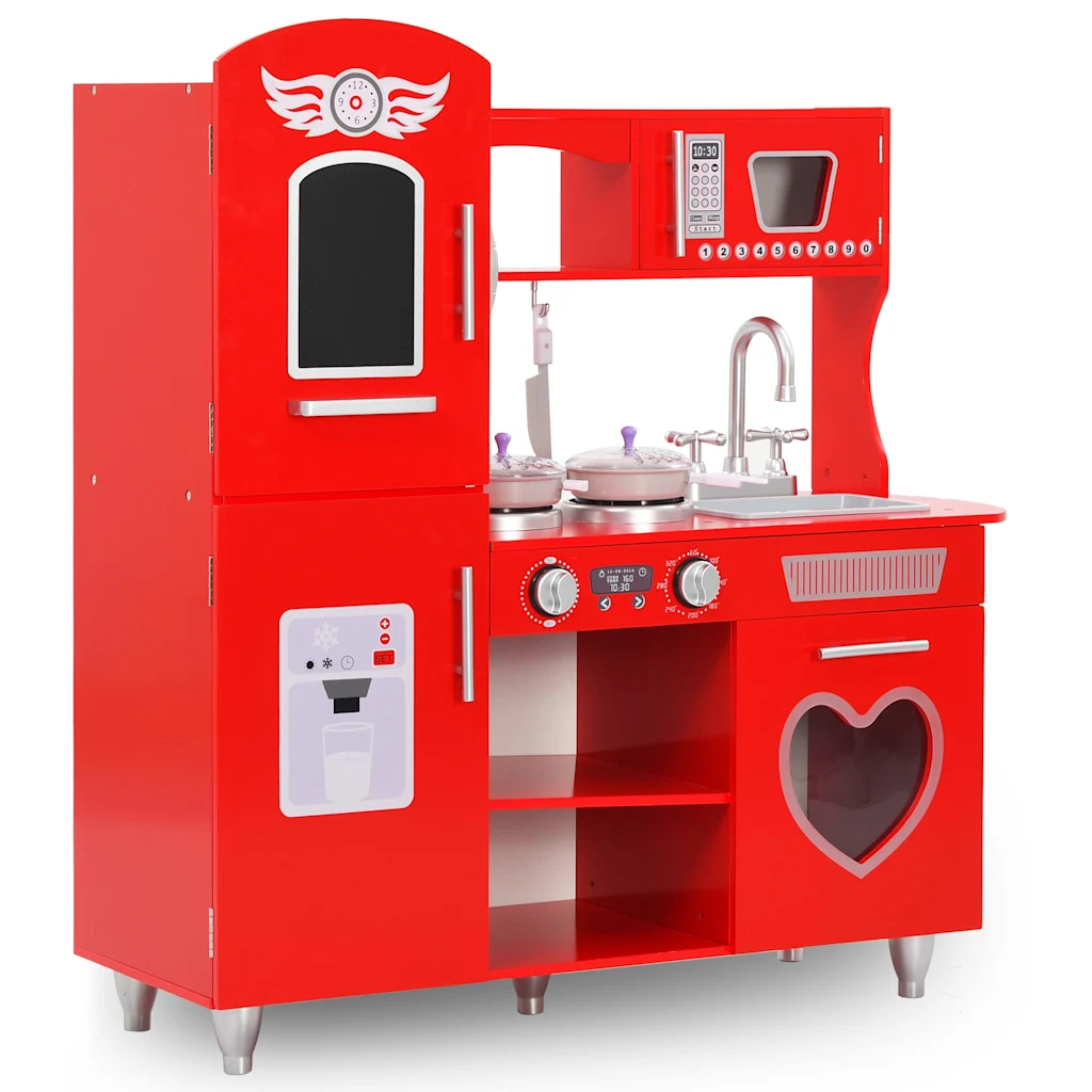 VidaXL Minkar Deluxe Red Children&apos;s&apos; Play Kitchen Red Unisex