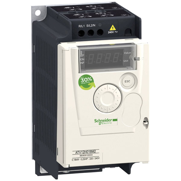 SCHNEIDER Electric Variable Speed Drive, 0.75 kW, 1 Phase, 230 V ac, 10 A, ATV320 Series