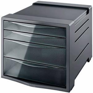 Esselte Intego 4 Drawer Cabinet - Translucent Smoked Grey