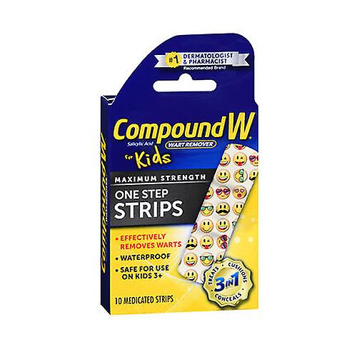 Compound W One Step Wart Remover Strips for Kids, 10 Medicated Strips