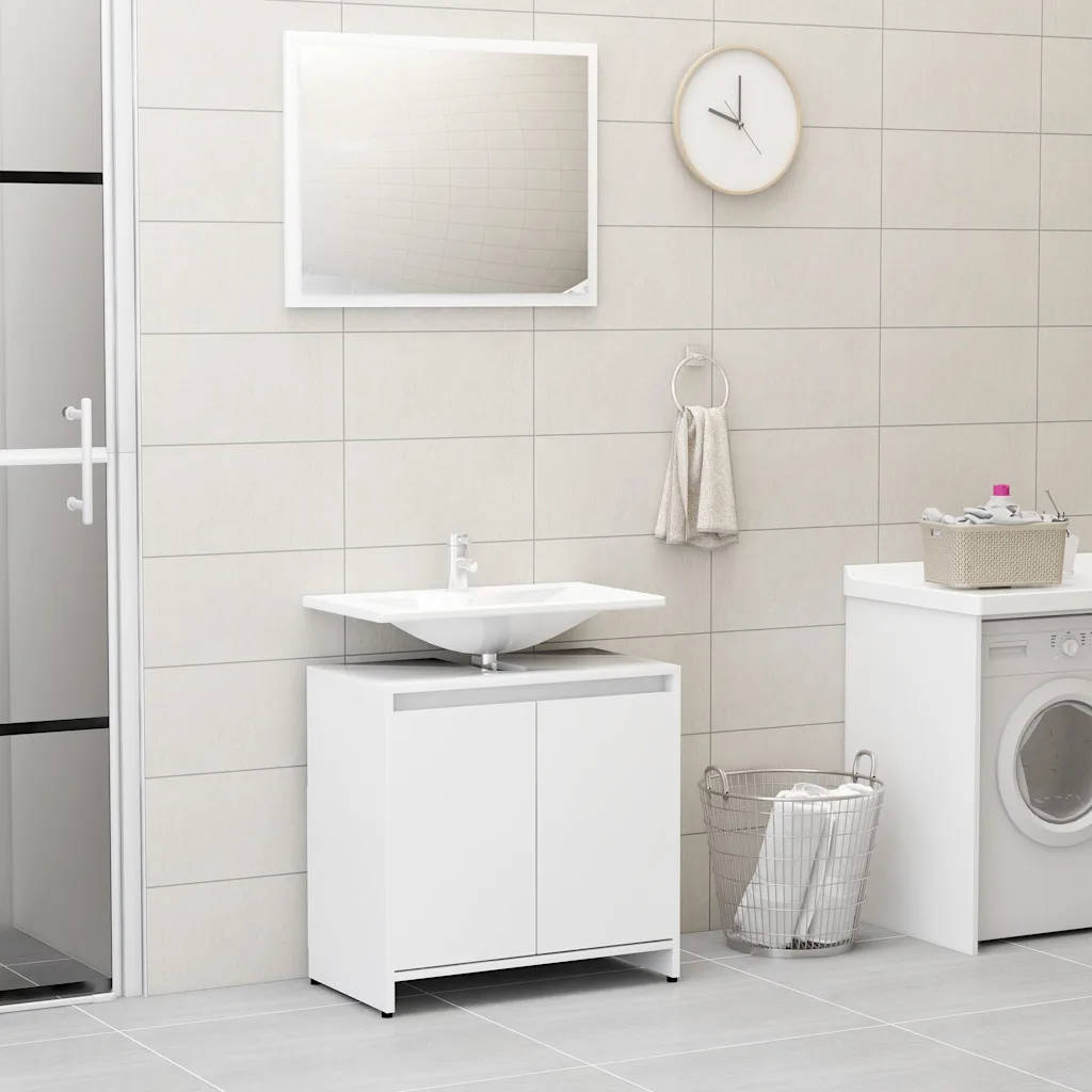 VidaXL Bathroom Furniture Set White Chipboard