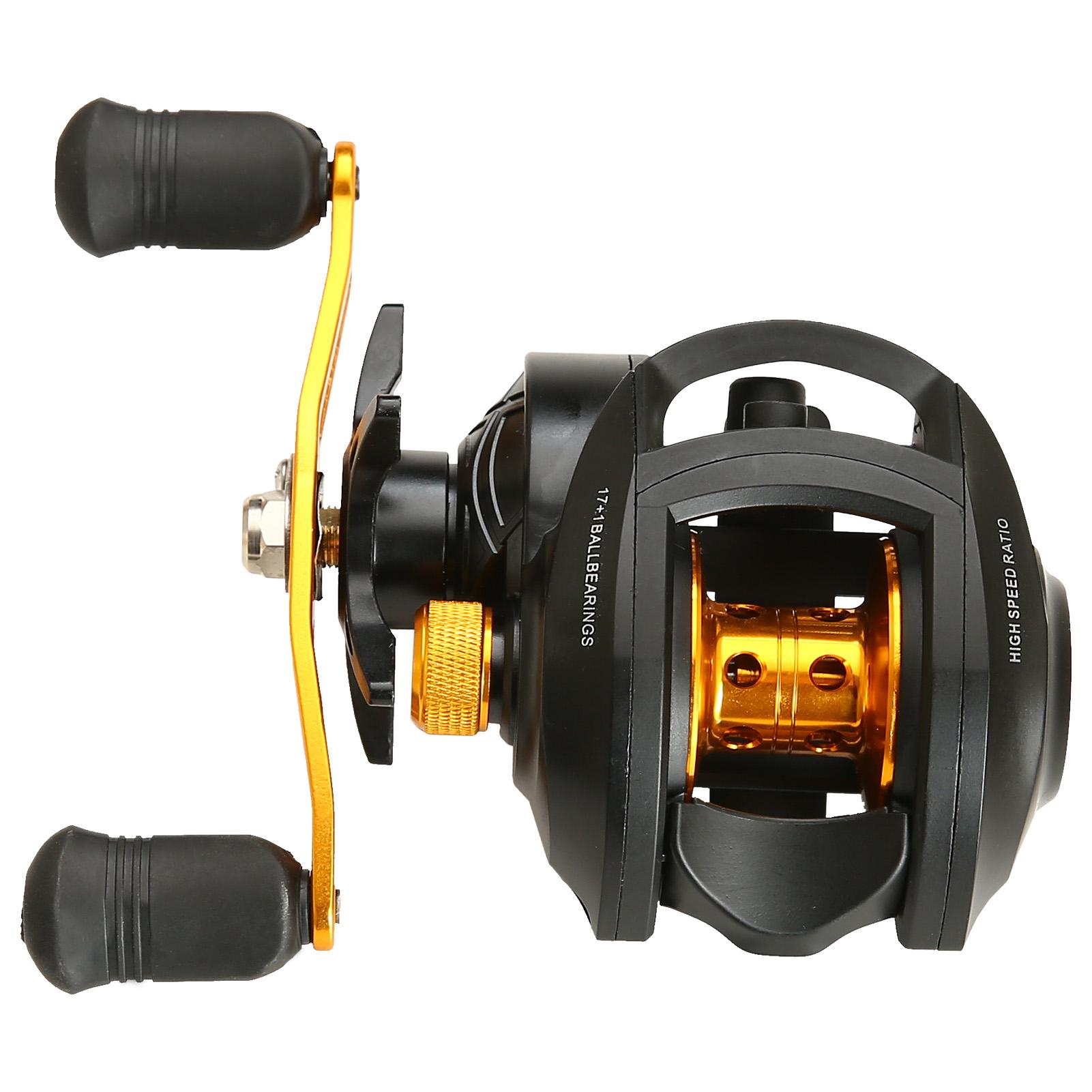 GoolRC Ultra Smooth 17 + 1 BB Baitcasting Fishing Reel Baitcaster 8kg Max Drag 7.2:1 Gear Ratio Magnet Left Hand