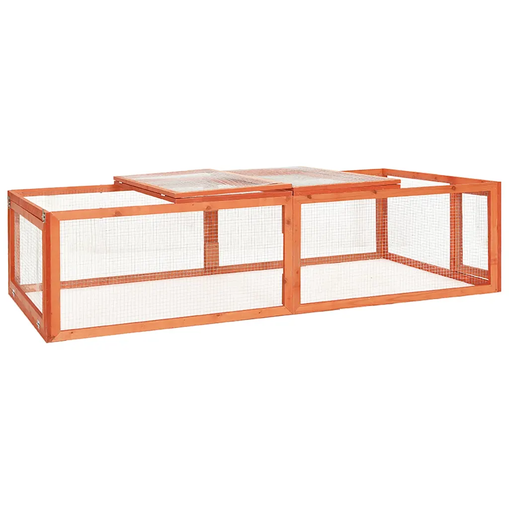 VidaXL Rabbit Hutch 183x90x46.5 cm Solid Firwood