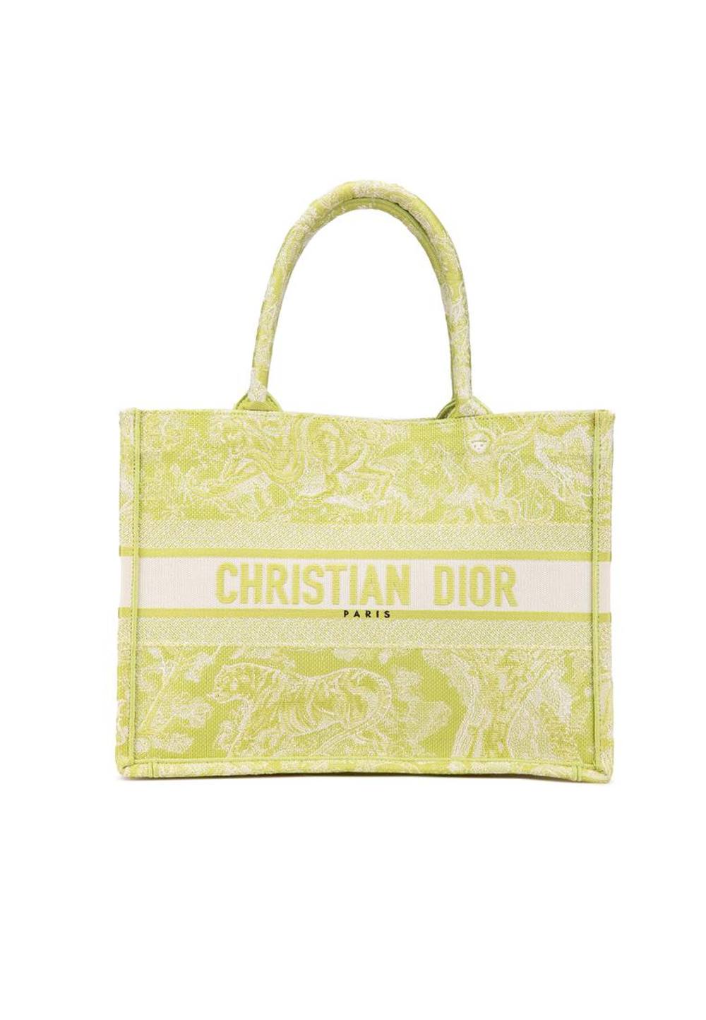 Dior Women's Preloved Book Tote Oblique Jungle Tote- Green Tote Bags
