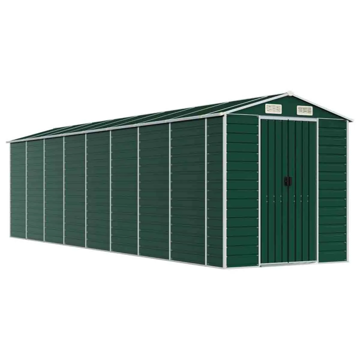 VidaXL Garden Shed Green 191x725x198 cm Galvanised Steel, Green