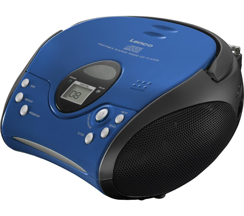 Lenco Scd-24 Fm Boombox - Blue & Black, Black,blue
