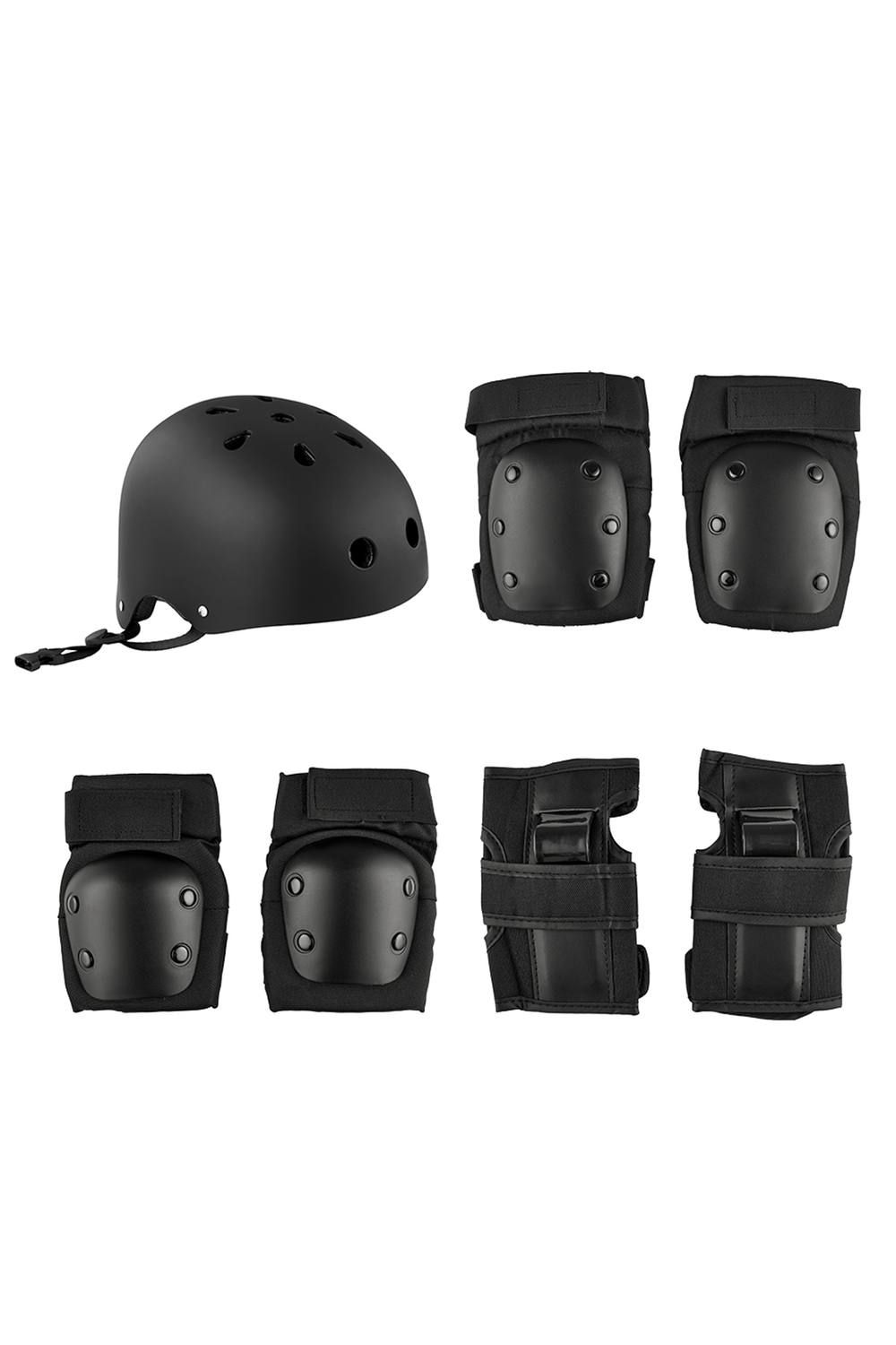 Living And Home Skateboarding Protective Gear Set Medium in Black