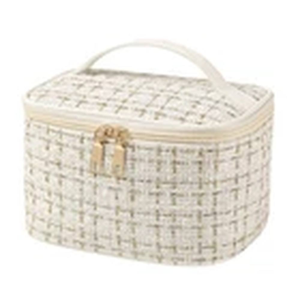 Havendro Beige Fashion Large Toiletry Cosmetic Bag Vanity Storage Pouch