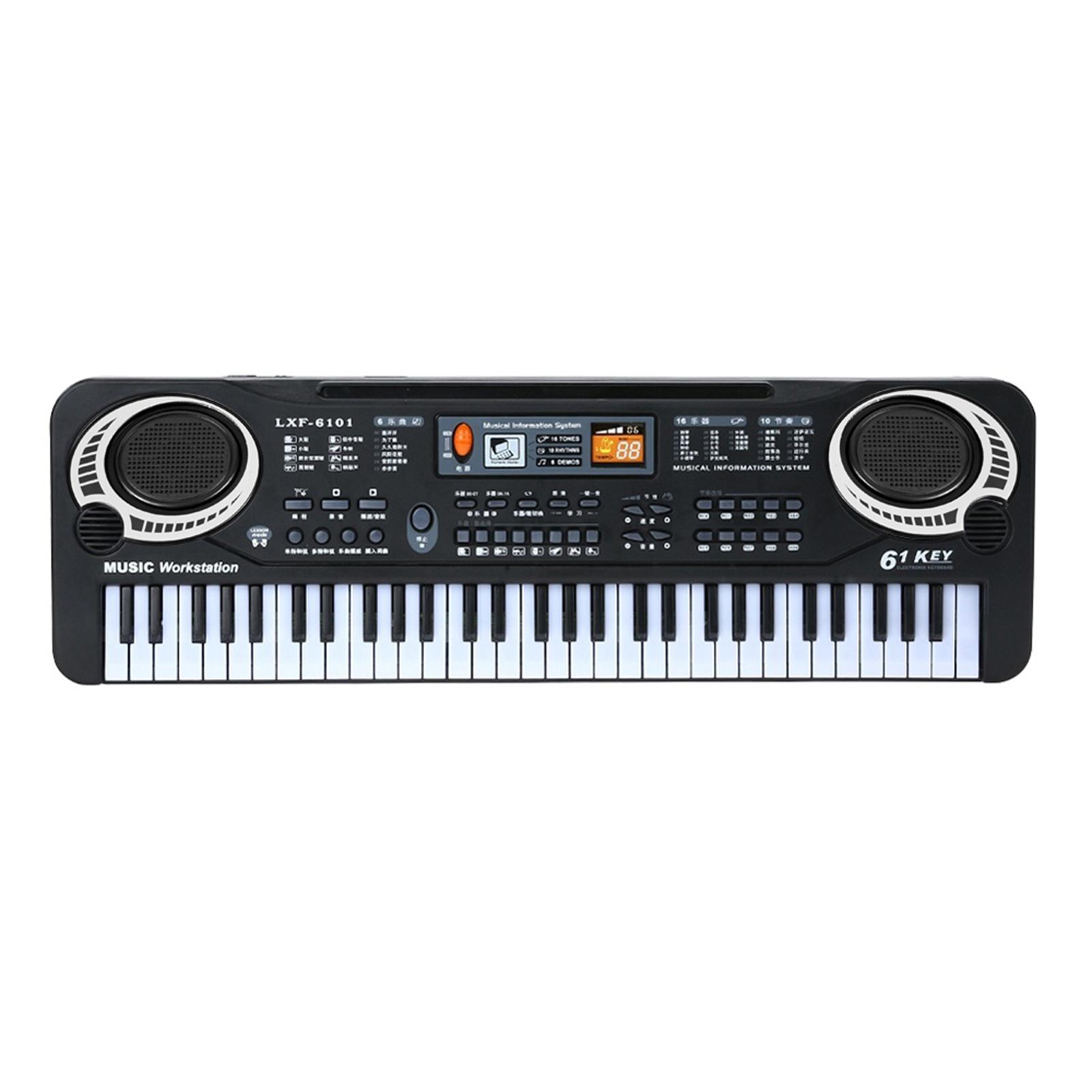 TOMTOP JMS 61 Keys Black Digital Music Electronic Keyboard KeyBoard Electric Piano Kids Gift Musical Instrument EU Plug