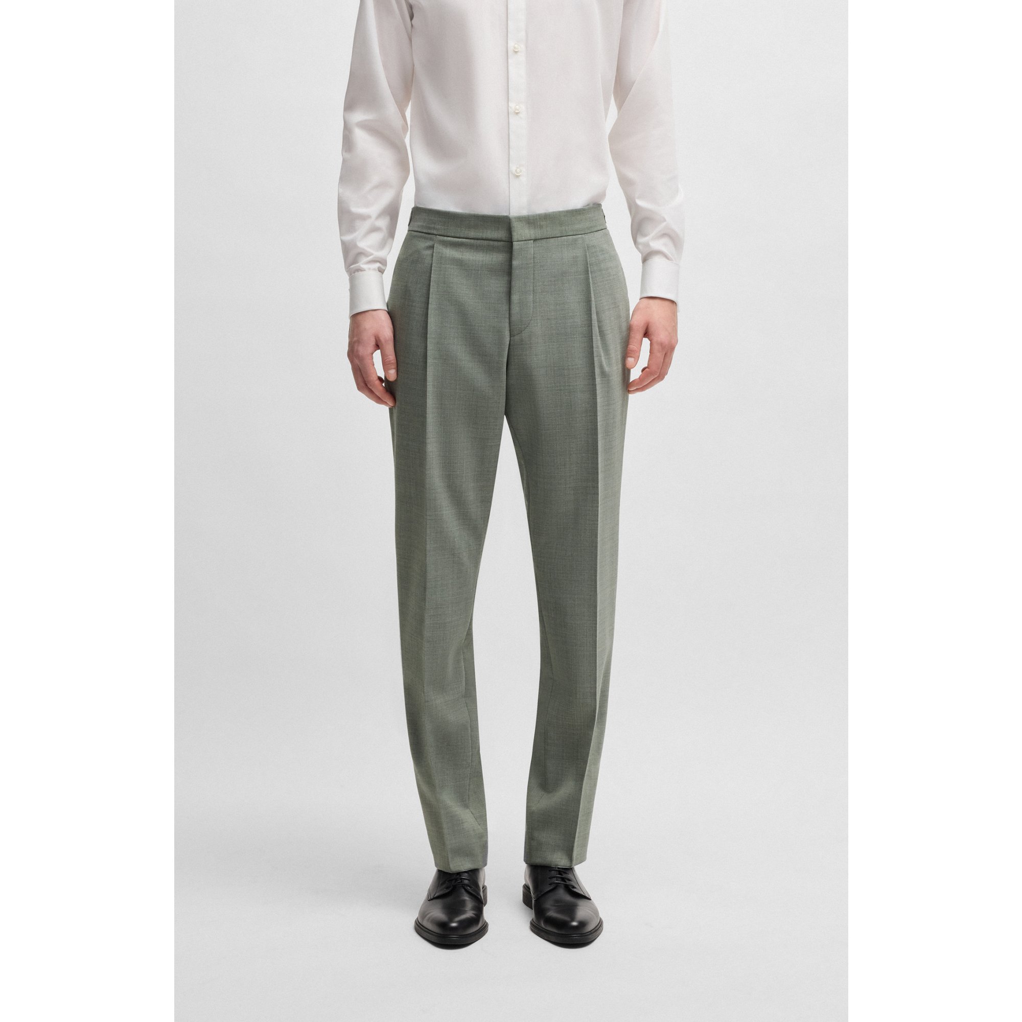 HUGO Slim-fit tuxedo trousers in a wool blend - Style Getlin242E1X, 50541073