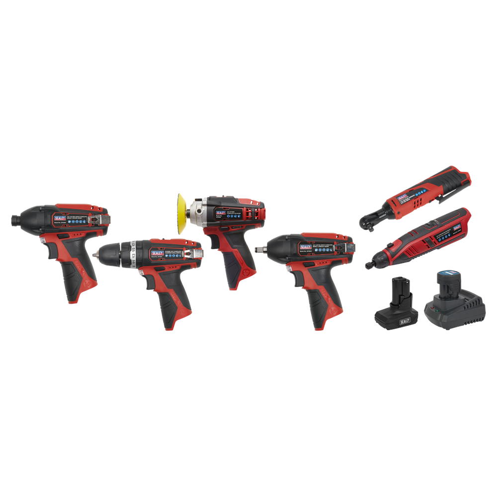 Sealey CP1200 Series 6 x 12V Cordless Power Tool Combo Kit