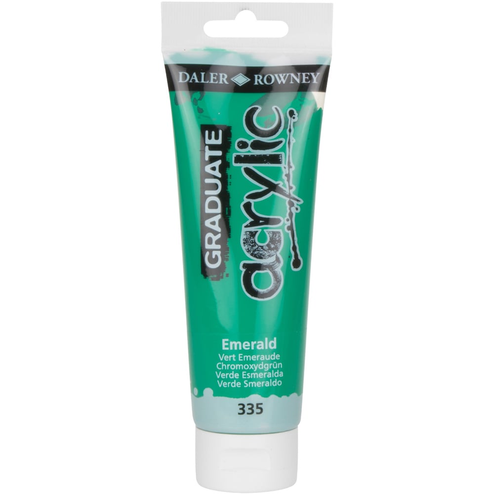 Daler-Rowney Graduate Acrylic 120ml Paint Tube Emerald Green
