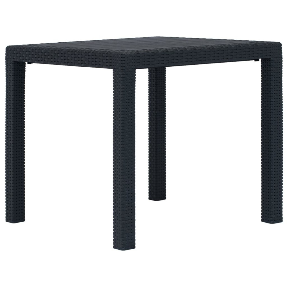 VidaXL Garden Table Anthracite 79x79x72 cm Plastic Rattan Look
