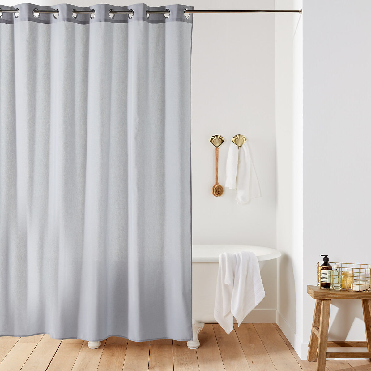 La Redoute Interieurs Scenario Plain Canvas Shower Curtain by La Redoute