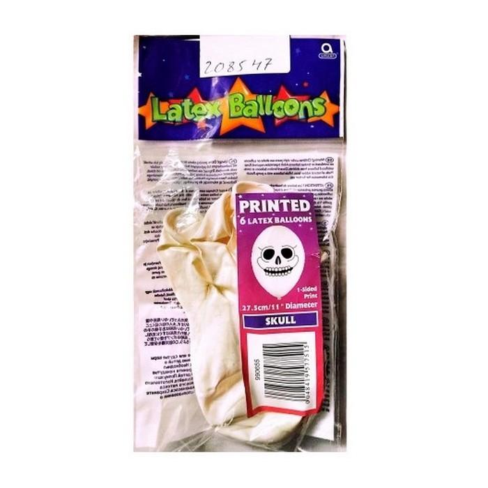 Latex Skull Balloons (Pack of 6)