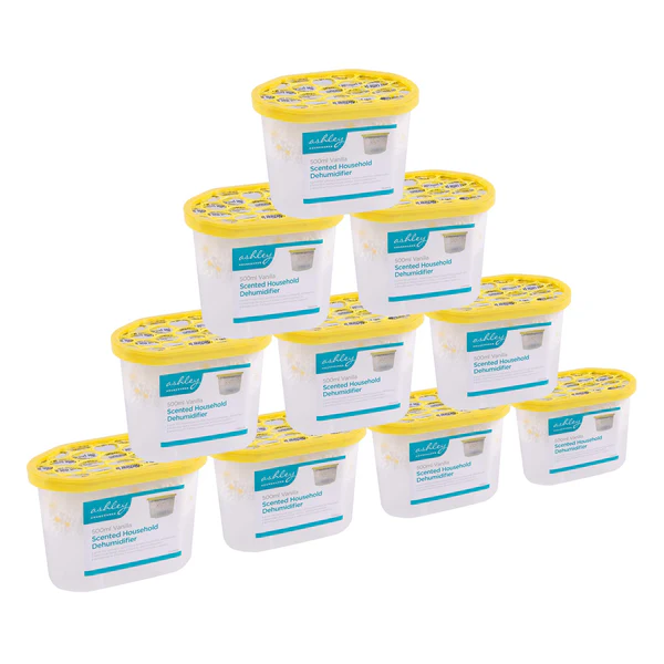 ASHLEY Vanilla 500ml Scented Interior Dehumidifier - Pack of 10