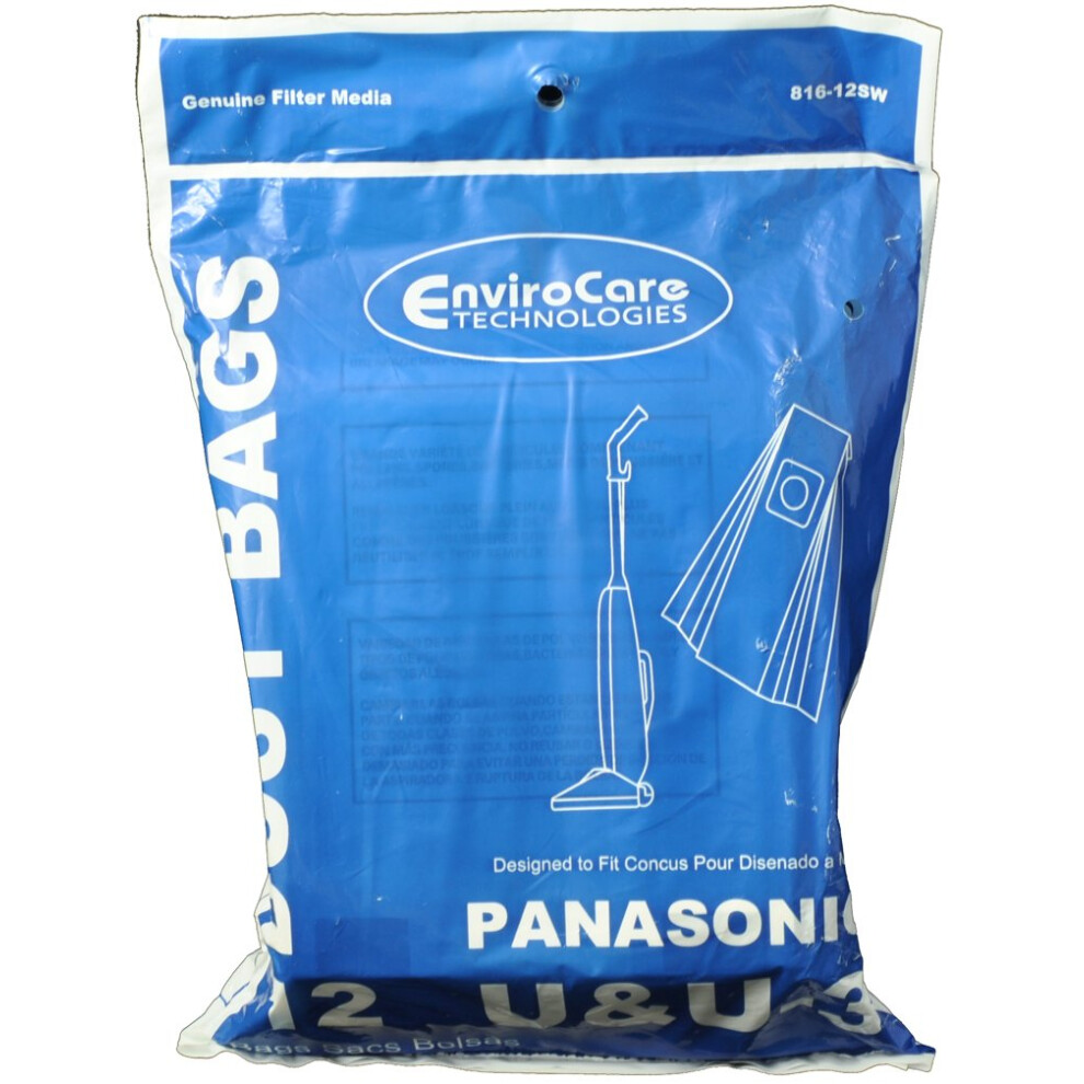 Panasonic 12 Pack Type U U3 Upright Vacuum Cleaner Bags 60-2426-04 W