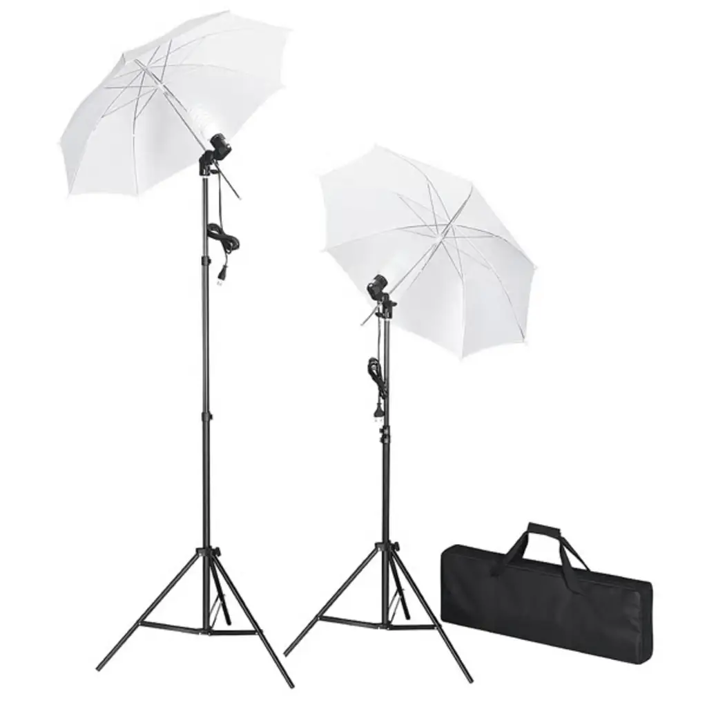 Comptoirxl vidaXL Studio Lighting Kit with Tripods & Umbrellas