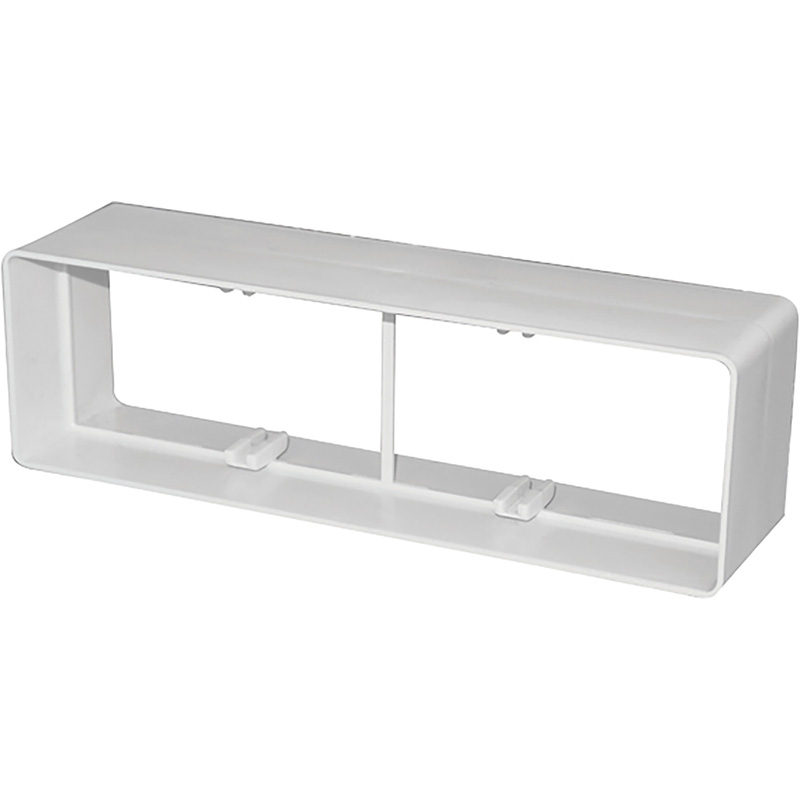 AIRVENT 100 Flat Channel Connector 110mm in White Plastic