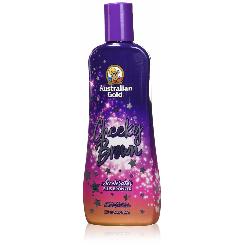 Australian Gold , Cheeky Brown Accelerator Dark Natural Bronzers, Tanning Bed Lotion 8.5 Oz