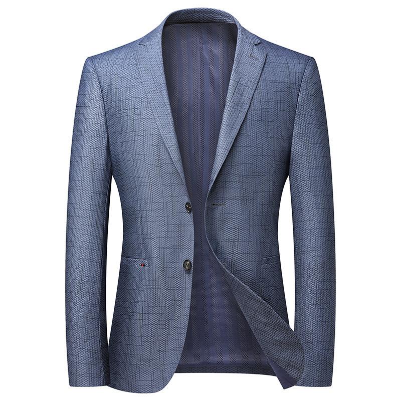 Avant-Garde Men's Suits Spring and Autumn Thin Casual Suits No-iron Slim Stretch Small Suits Men's Single Suit Jackets 4XL blue