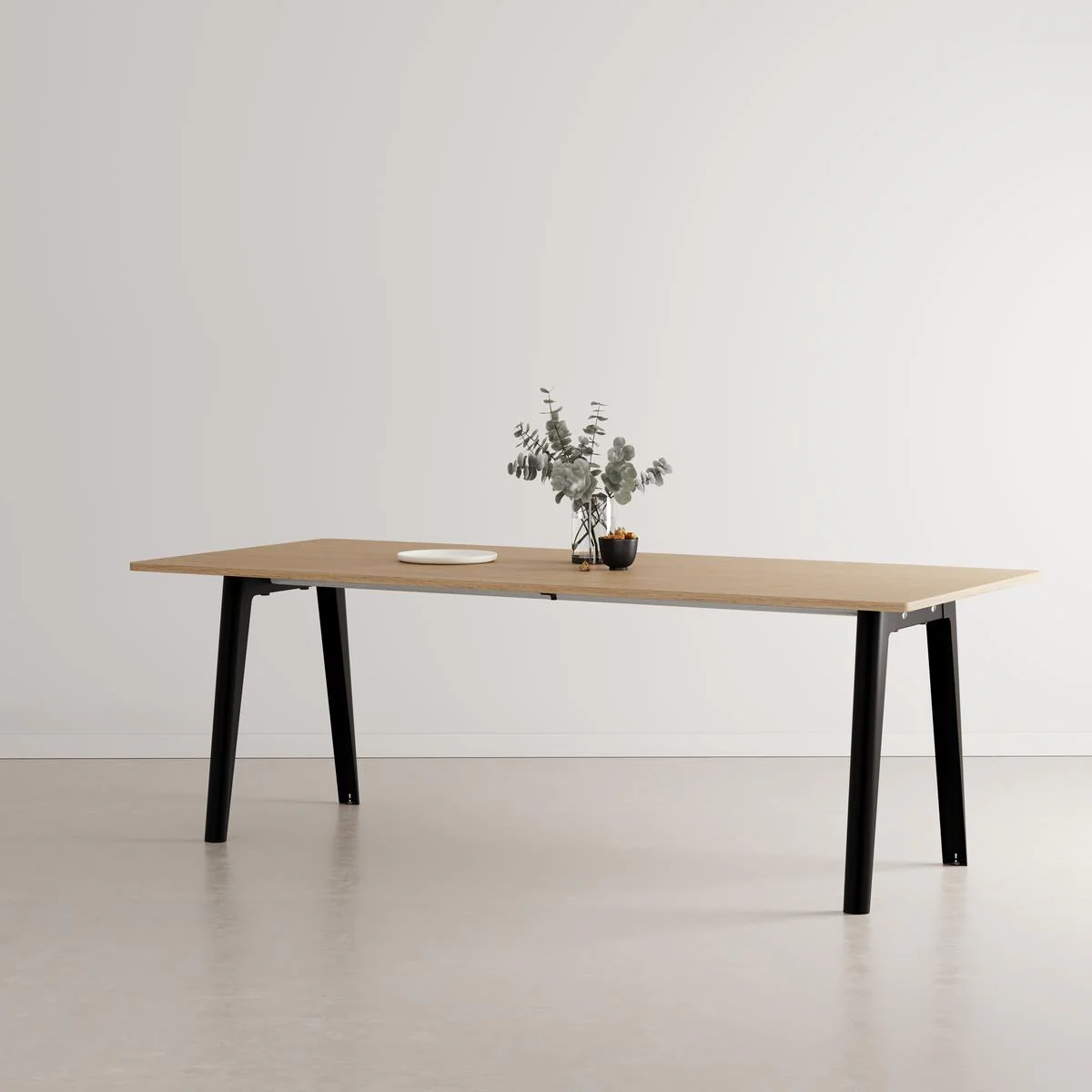 Tiptoe New Modern Dining Table - Graphite black / Recycled oak / Extra Large : 220cm Rectangular Dining Tables Wooden Dining Tables Designer Furniture