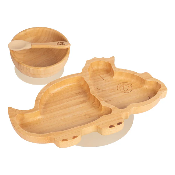 Tiny Dining 3pc Dinosaur Bamboo Baby Weaning Set