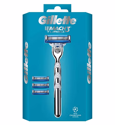 Gillette UK Gillette Mach3 Turbo 3D Razor - Razor + 3 Blades