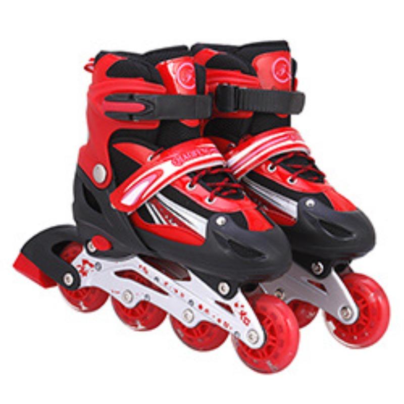 Angel Ting Children's PU Flash Adjustable Roller Skates, Men's and Women's Skates Straight Line Speed Skating Roller Skates, Fashion Skates L (size 38-41)