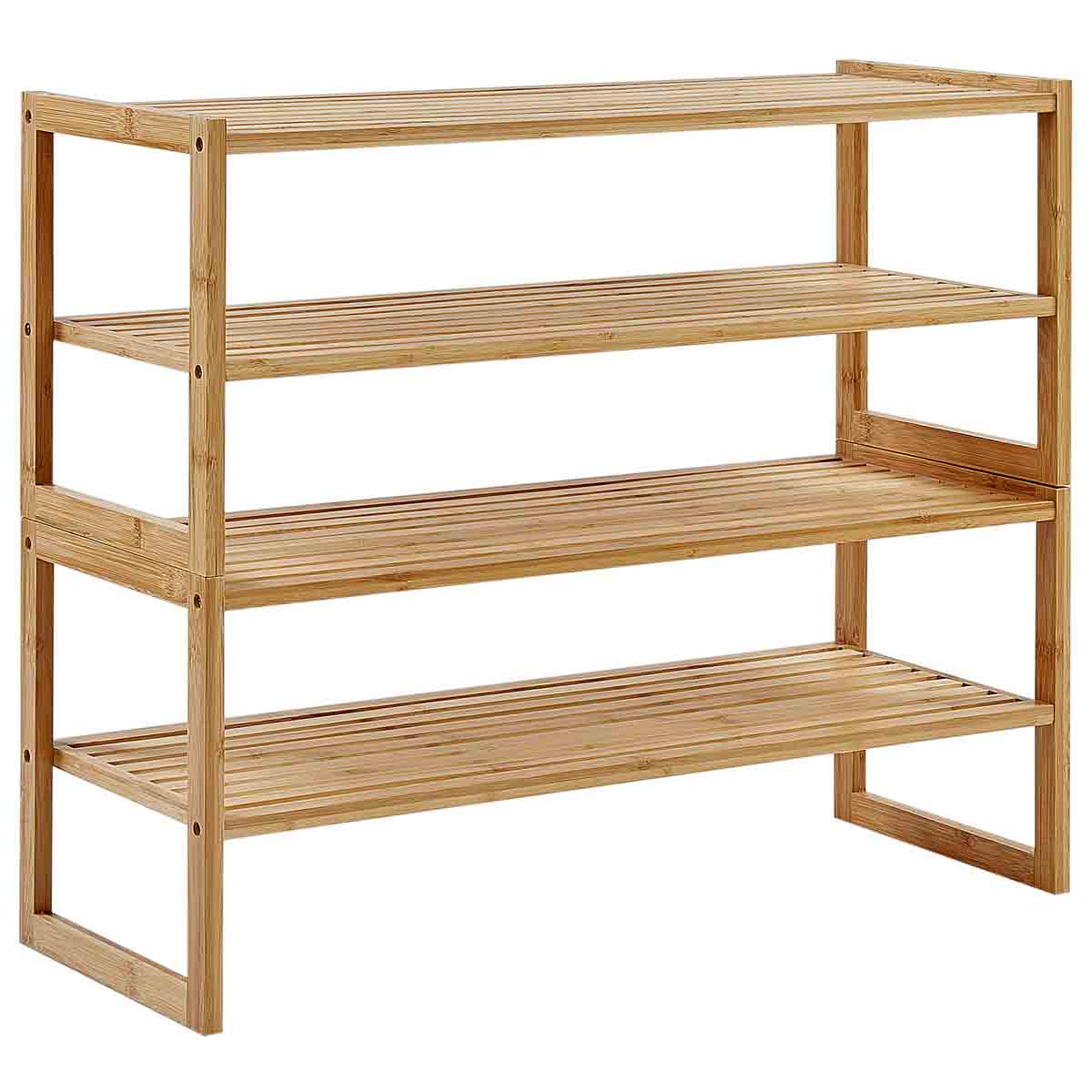Beliani Bamboo Shelving Unit Light Wood Uvalda