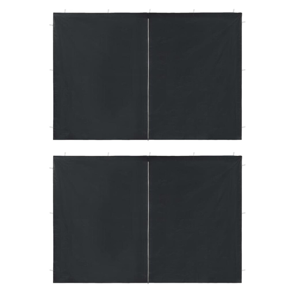 VidaXL Party Tent Sidewall 2 pcs with Zipper PE Anthracite