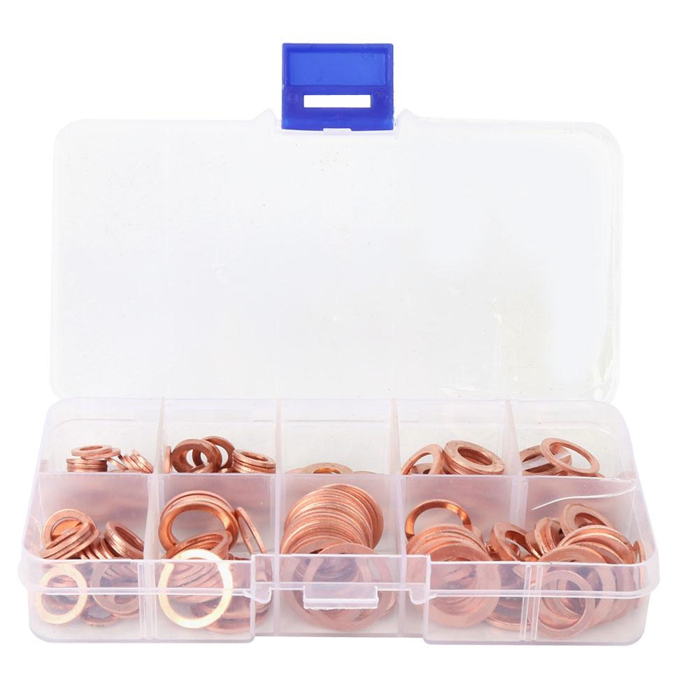 TOMTOP JMS Copper Gasket Hardware Accessory Fasteners Sealing Washer Industrial Parts200PCs