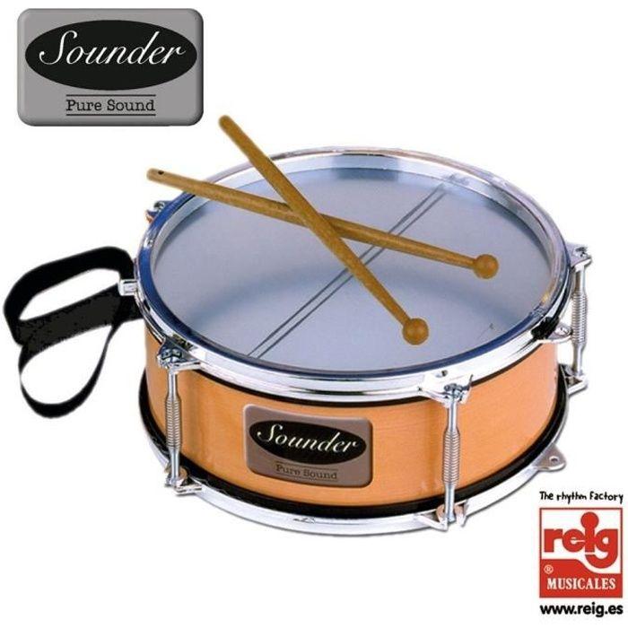 TECHSALES Tambour pour enfant REIG - Imitant des instruments réels - Peaux spéciales - Cercles métallisés