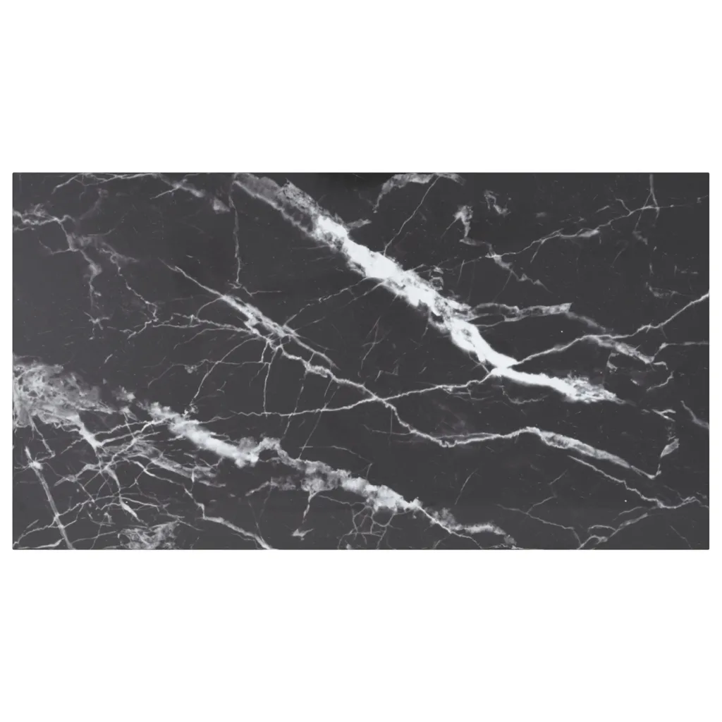 VidaXL Table Top Black 120x65 cm 8mm Tempered Glass with Marble Design