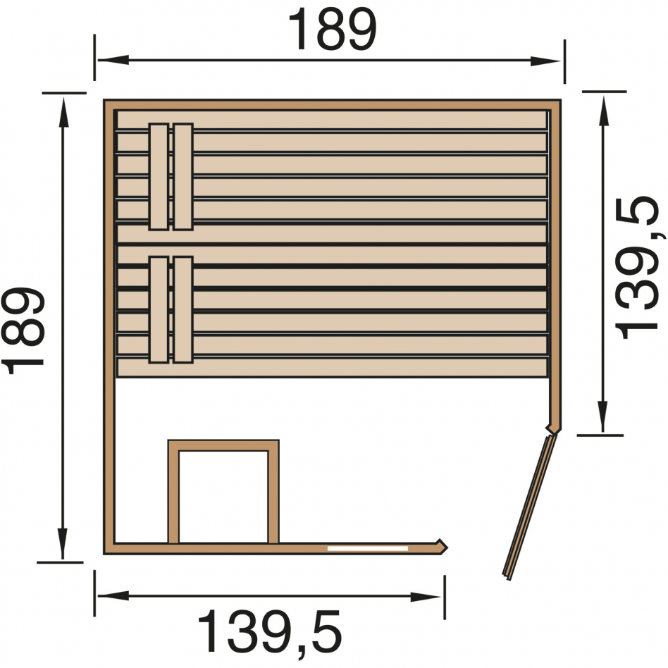 Weka Massivholzsauna Valida Eck 2