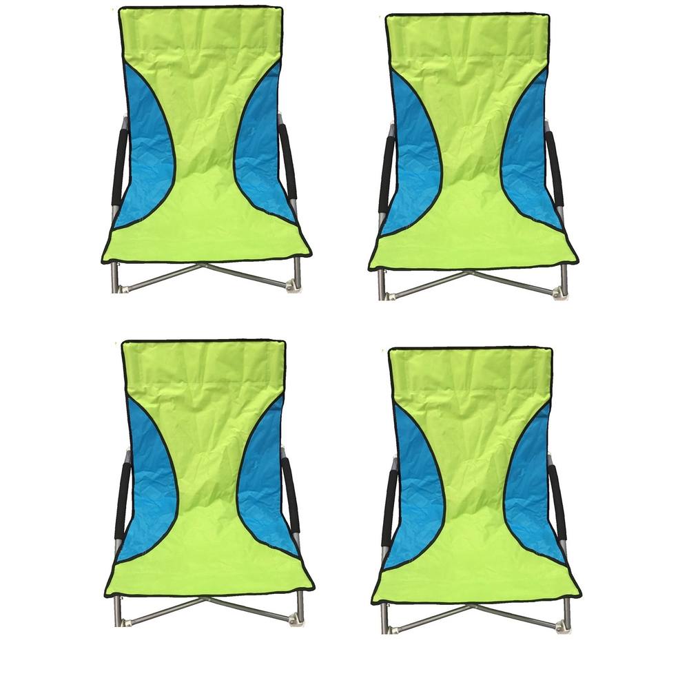 Nalu 4 Green Folding Low Seat Beach Chair Camping Chairs