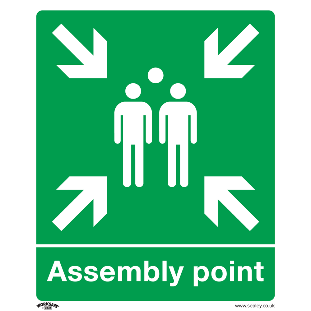  Rigid Plastic Assembly Point Sign 250mm 300mm Standard