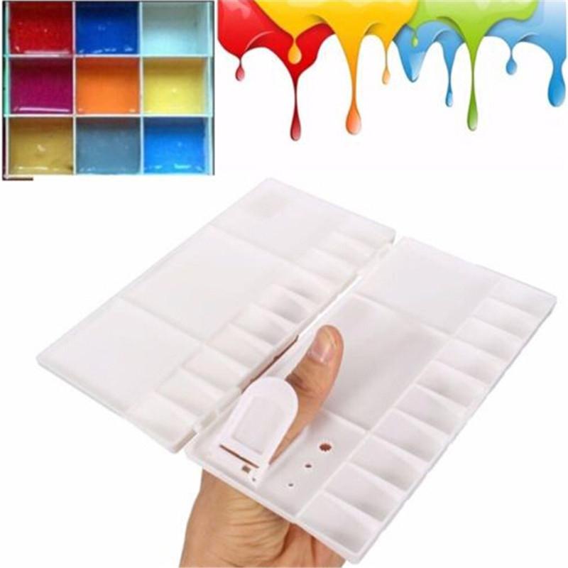 Love Home Garden 1PC 25 Grids Palette Large Art Paint Tray Artist Oil Watercolor Plastic Palettes For Painting Drawing Supply Kids Drawing Toy