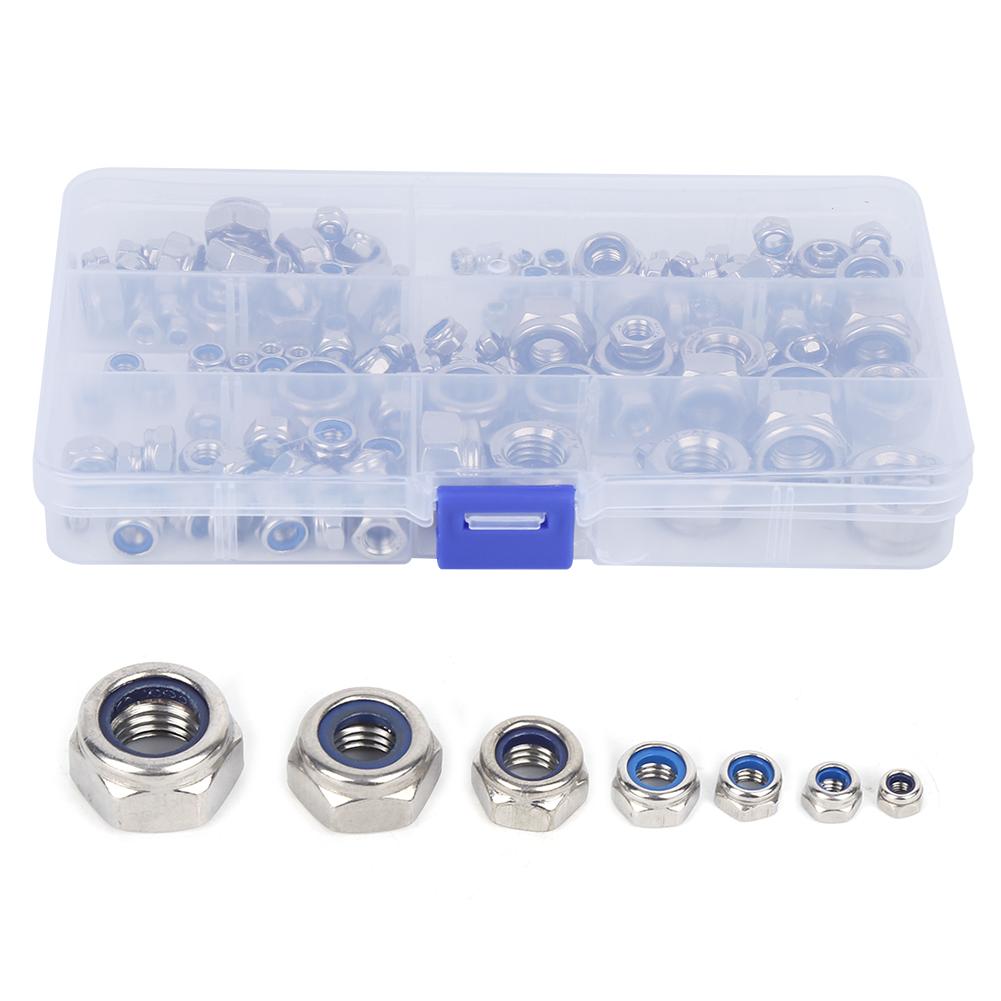 Vestidos 165Pcs Stainless Steel Screw Lock Nuts Assortment Kit Fasteners Hardware Accessories