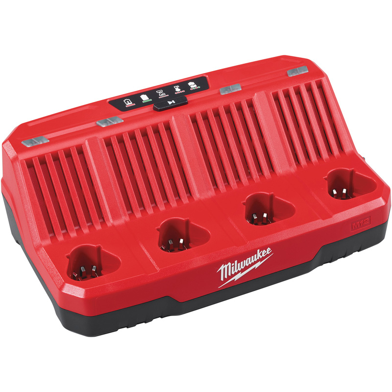 Milwaukee Power Tools M12C4 230v M12 4 Bay Charger