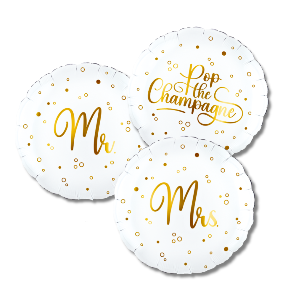 Greetz Ballonnen Tros Mr & Mrs Champagne Balloon