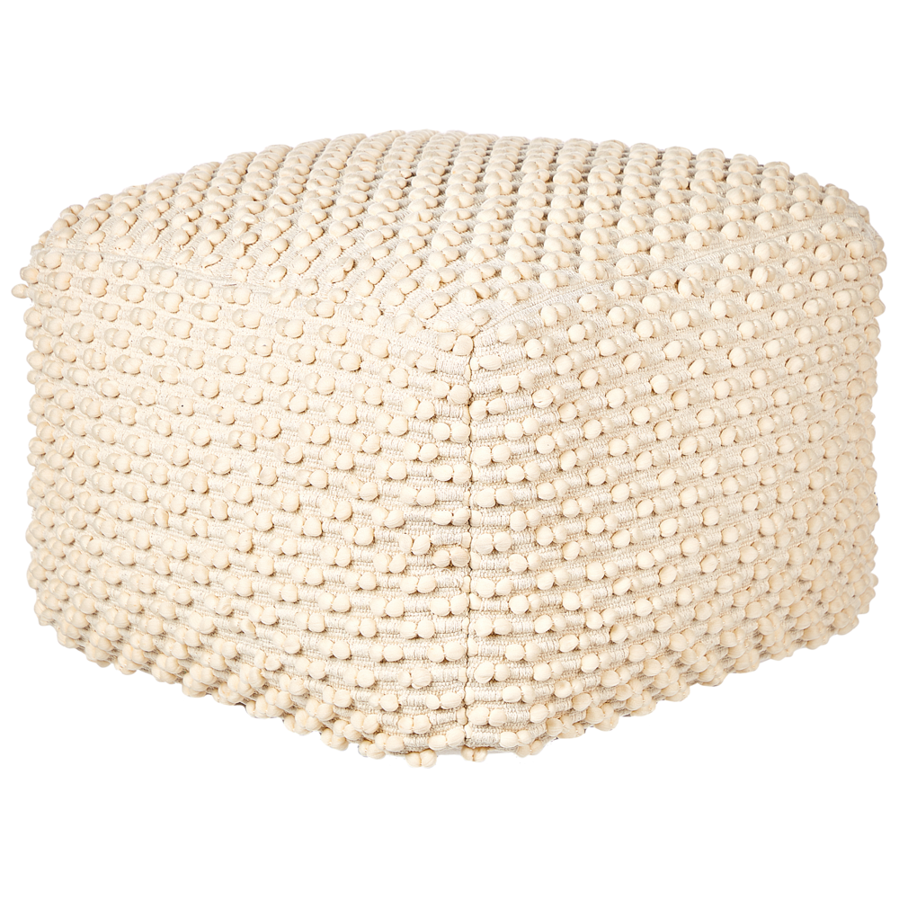 Beliani Boho Pouffe Kingri Light Beige