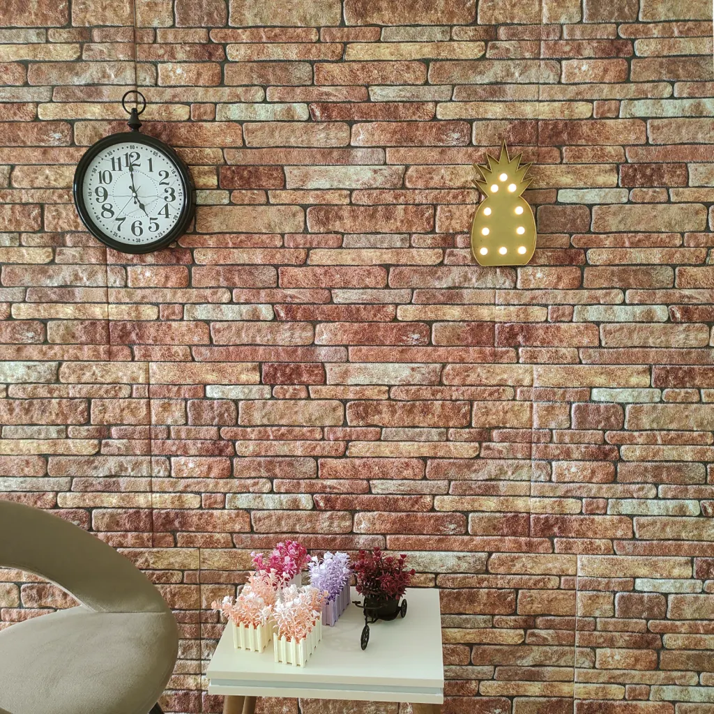 VidaXL 3D Wall Panels with Brown Brick Design 10 pcs EPS