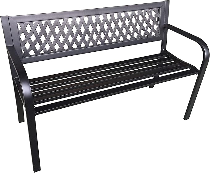 GARDEN FRIEND Senza marcaGenerico Panca in acciaio panchina da giardino esterno nera Boulevard