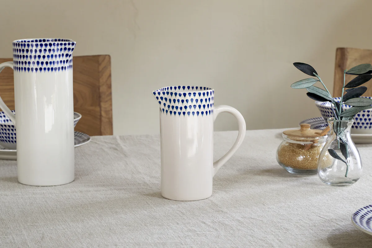 Nkuku Drop Jug | Serveware | Indigo | Small